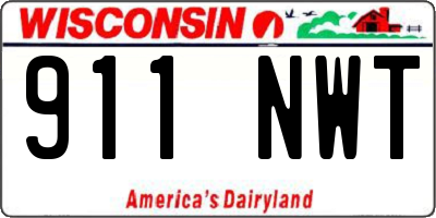 WI license plate 911NWT