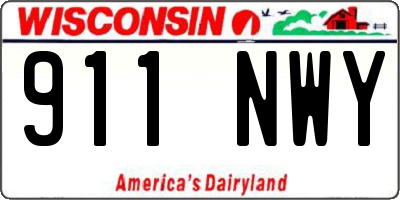 WI license plate 911NWY
