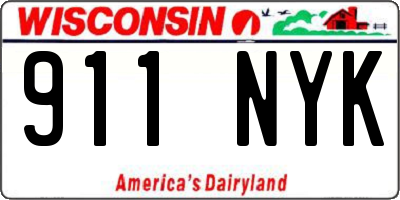 WI license plate 911NYK