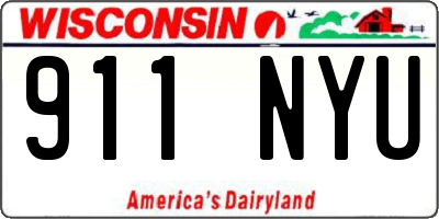 WI license plate 911NYU