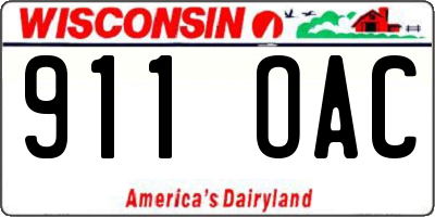 WI license plate 911OAC
