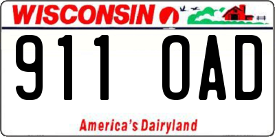 WI license plate 911OAD
