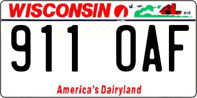 WI license plate 911OAF