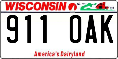 WI license plate 911OAK