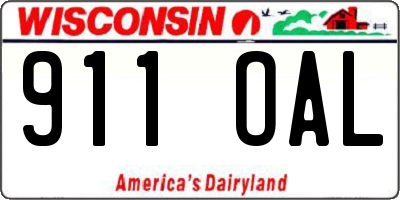 WI license plate 911OAL