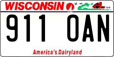 WI license plate 911OAN