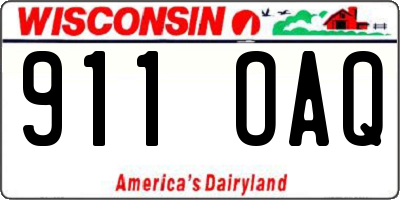 WI license plate 911OAQ