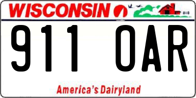 WI license plate 911OAR
