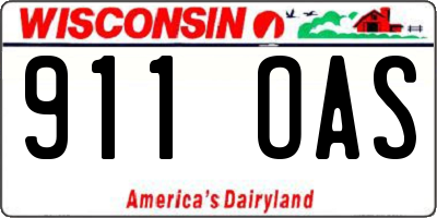 WI license plate 911OAS