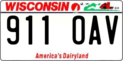 WI license plate 911OAV