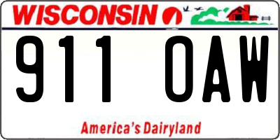 WI license plate 911OAW
