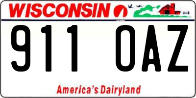 WI license plate 911OAZ