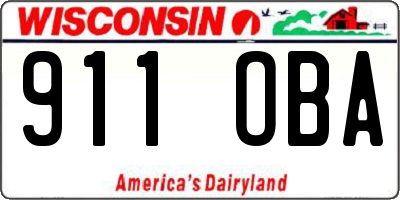 WI license plate 911OBA