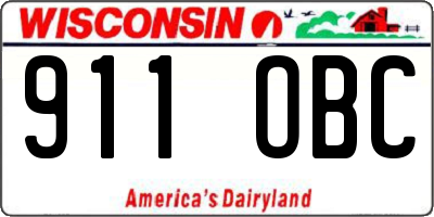 WI license plate 911OBC