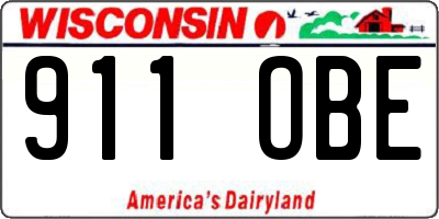 WI license plate 911OBE