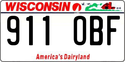 WI license plate 911OBF