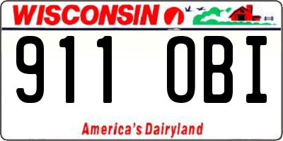 WI license plate 911OBI
