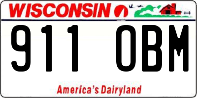 WI license plate 911OBM