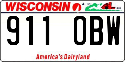WI license plate 911OBW
