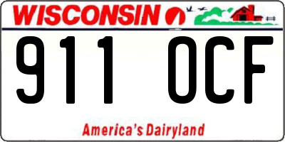 WI license plate 911OCF