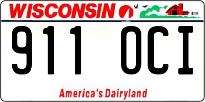 WI license plate 911OCI