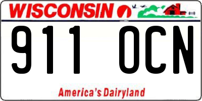 WI license plate 911OCN