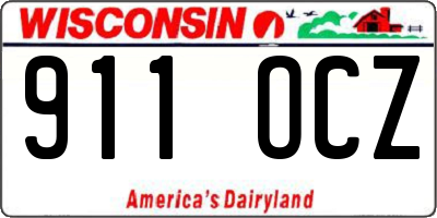 WI license plate 911OCZ