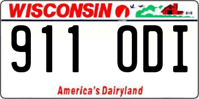 WI license plate 911ODI