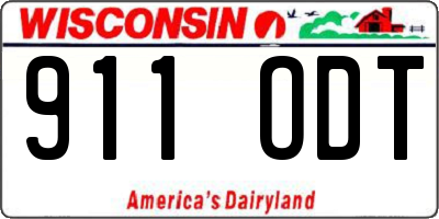 WI license plate 911ODT