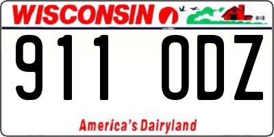 WI license plate 911ODZ