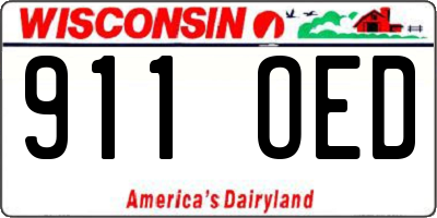 WI license plate 911OED