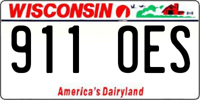 WI license plate 911OES