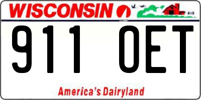 WI license plate 911OET