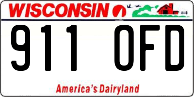 WI license plate 911OFD