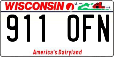 WI license plate 911OFN