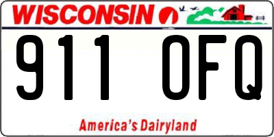 WI license plate 911OFQ