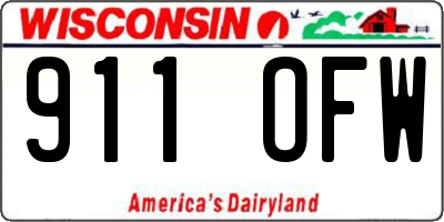 WI license plate 911OFW