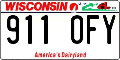 WI license plate 911OFY