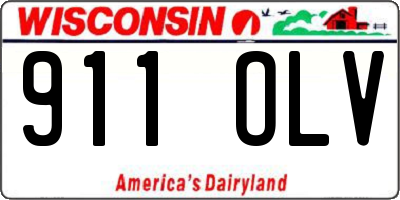 WI license plate 911OLV