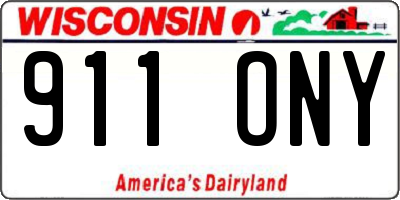 WI license plate 911ONY