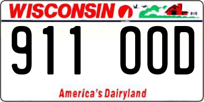 WI license plate 911OOD