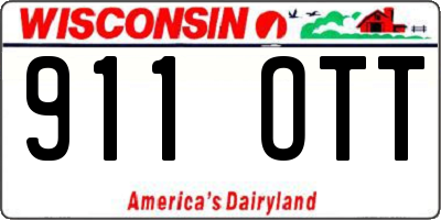 WI license plate 911OTT