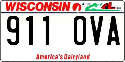 WI license plate 911OVA