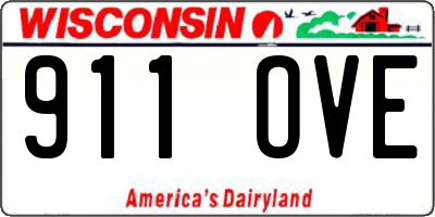 WI license plate 911OVE