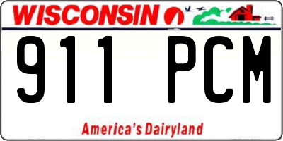 WI license plate 911PCM