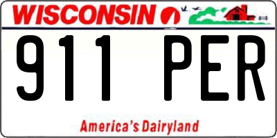 WI license plate 911PER