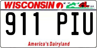 WI license plate 911PIU