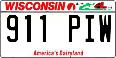 WI license plate 911PIW