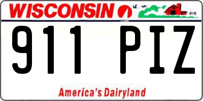 WI license plate 911PIZ