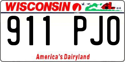 WI license plate 911PJO